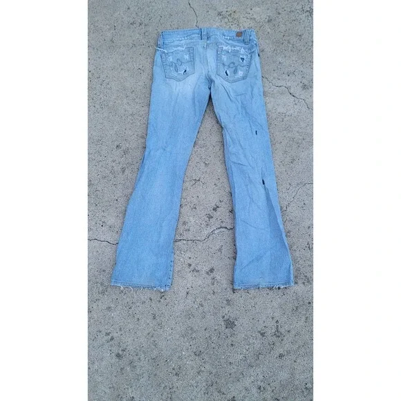 GUESS Jeans Daredevil Bootcut Distressed Reworked Denim Jeans - Picture 2 of 10